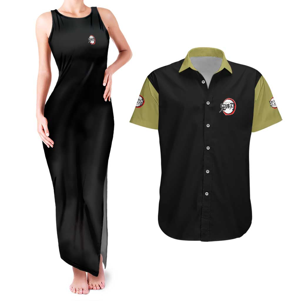 Gyomei Himejima V2 Demon Slayer S Couples Matching Tank Maxi Dress and Hawaiian Shirt Japan Anime Style - The Mazicc