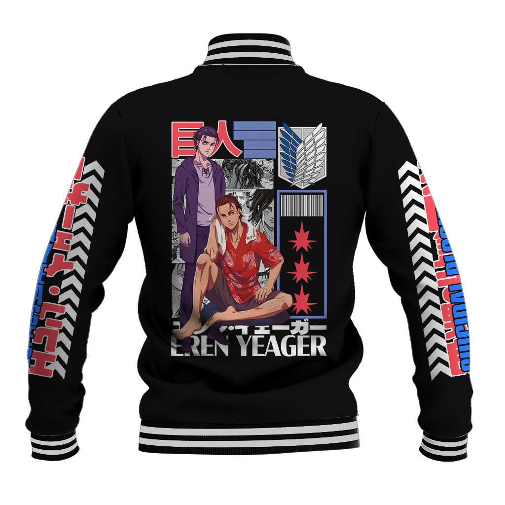 Eren Yeager V2 Attack on Titan Baseball Jacket Japan Anime Style - The Mazicc