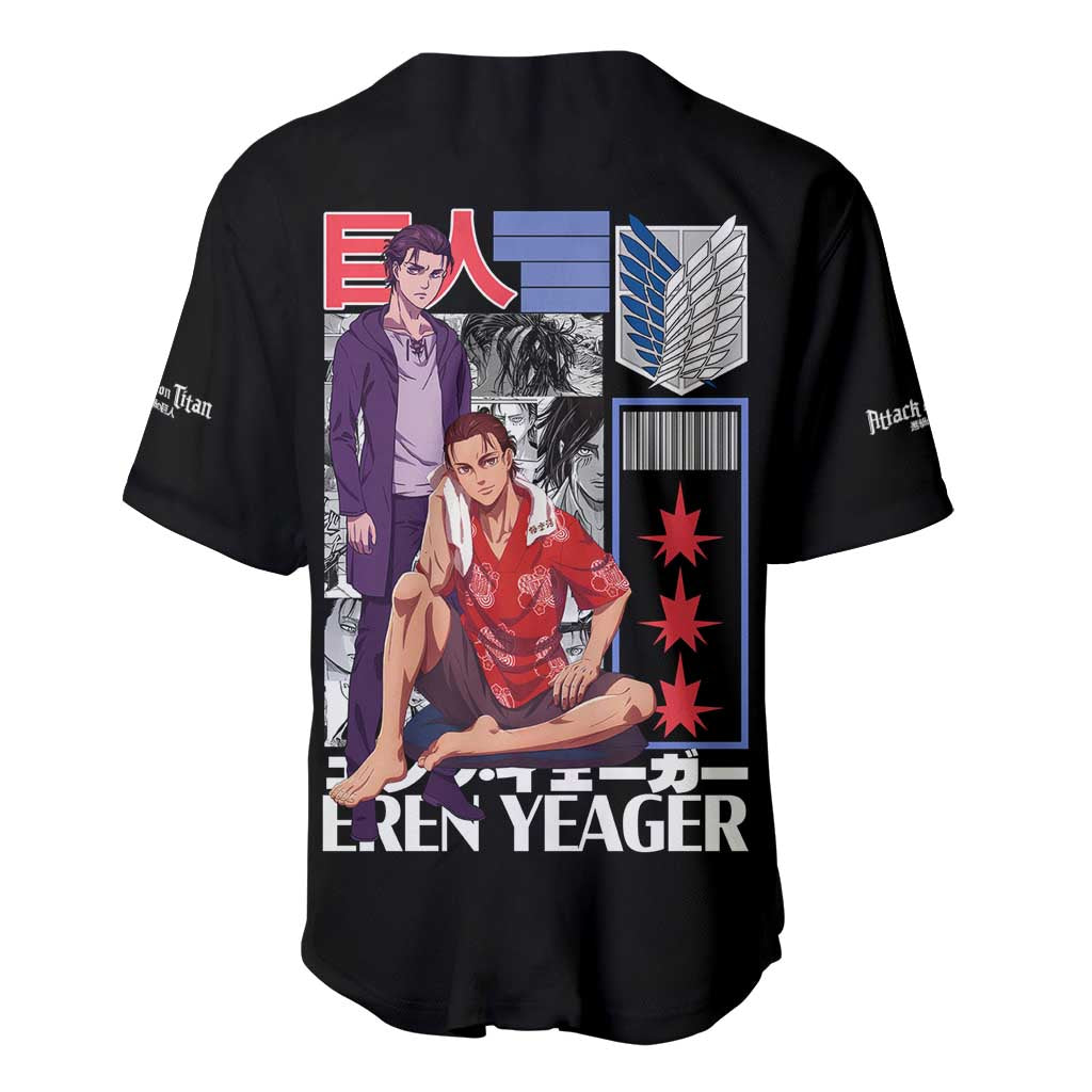 Eren Yeager V2 Attack on Titan Baseball Jersey Japan Anime Style - The Mazicc
