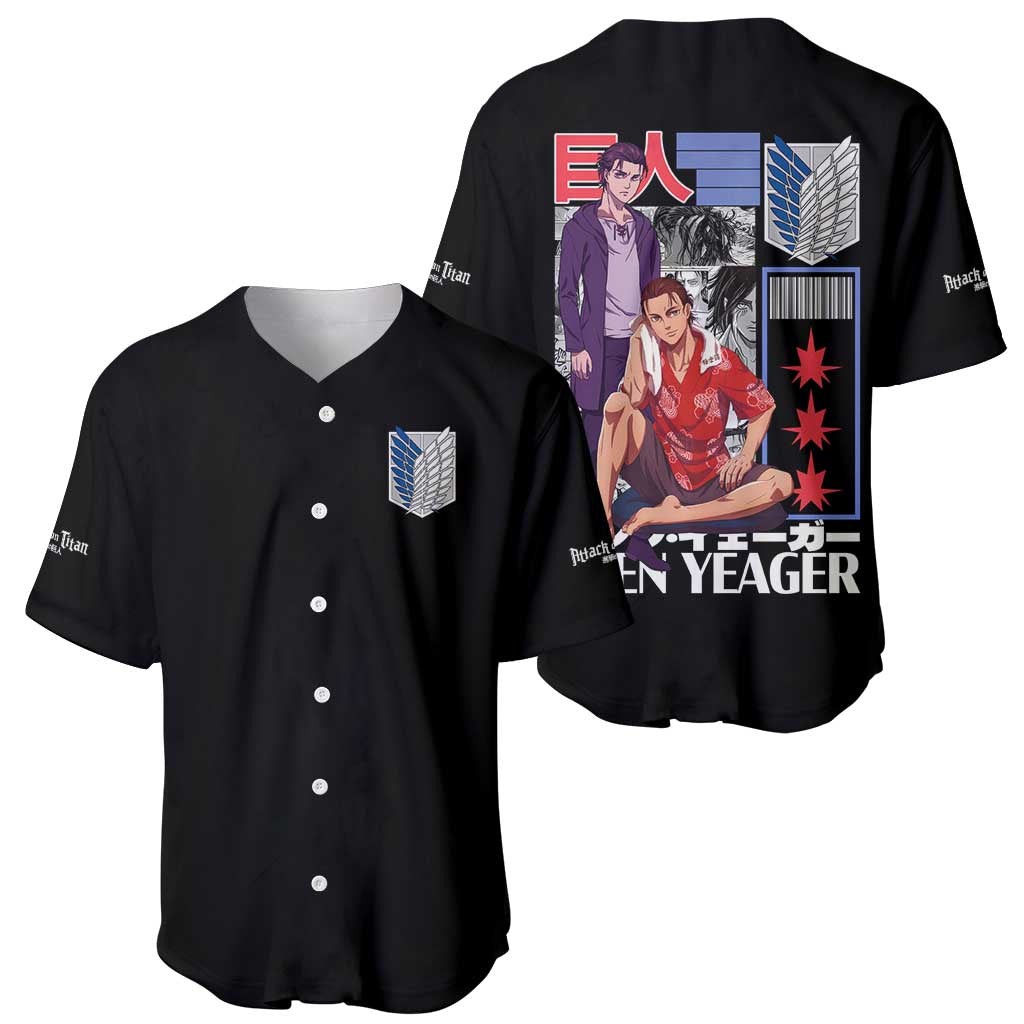 Eren Yeager V2 Attack on Titan Baseball Jersey Japan Anime Style - The Mazicc