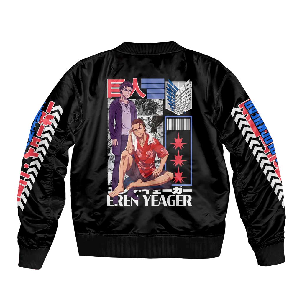 Eren Yeager V2 Attack on Titan Bomber Jacket Japan Anime Style - The Mazicc