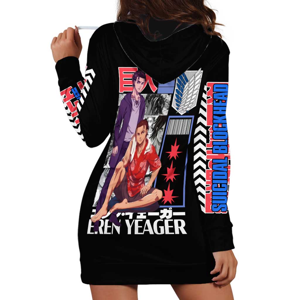 Eren Yeager V2 Attack on Titan Hoodie Dress Japan Anime Style - The Mazicc