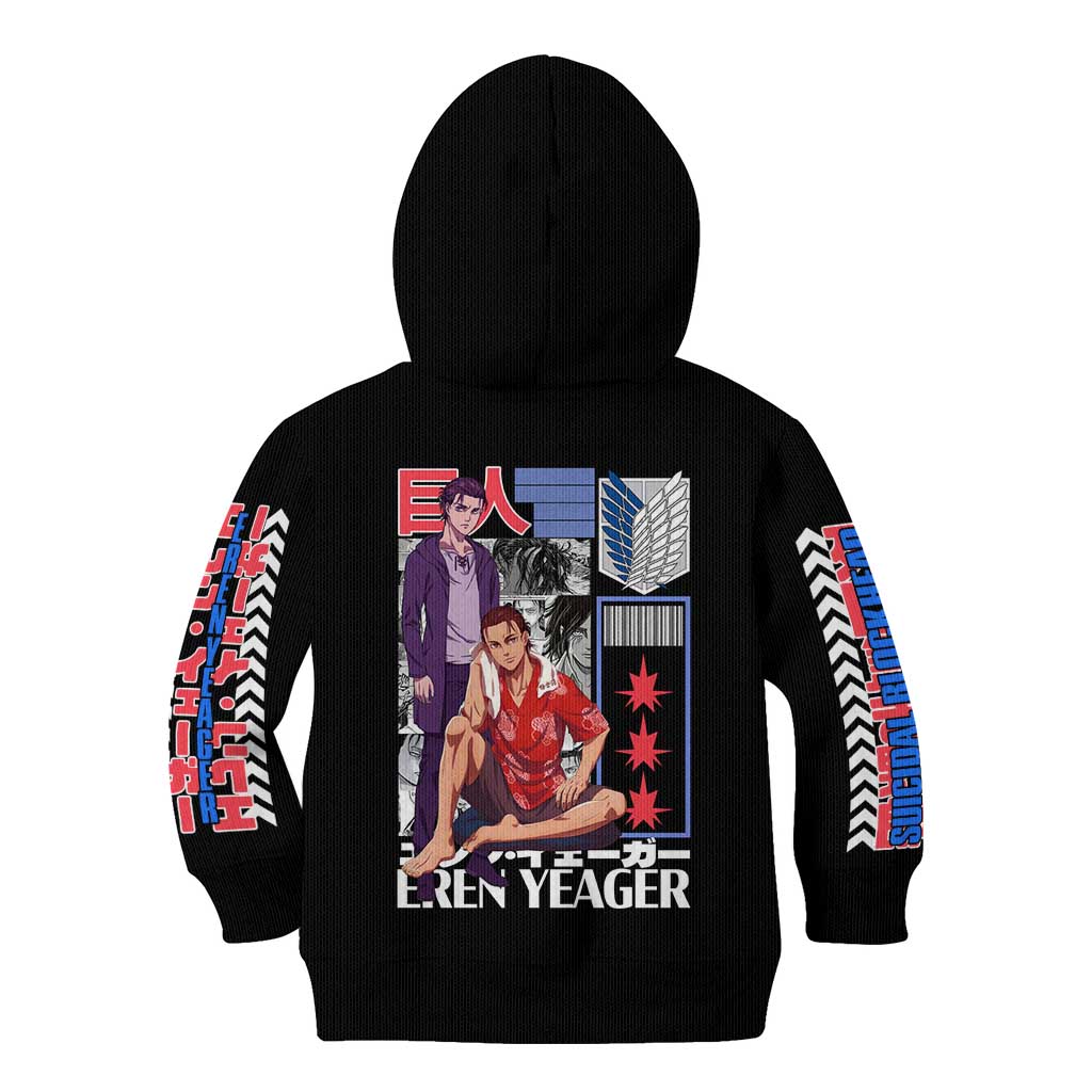 Eren Yeager V2 Attack on Titan Kid Hoodie Japan Anime Style - The Mazicc