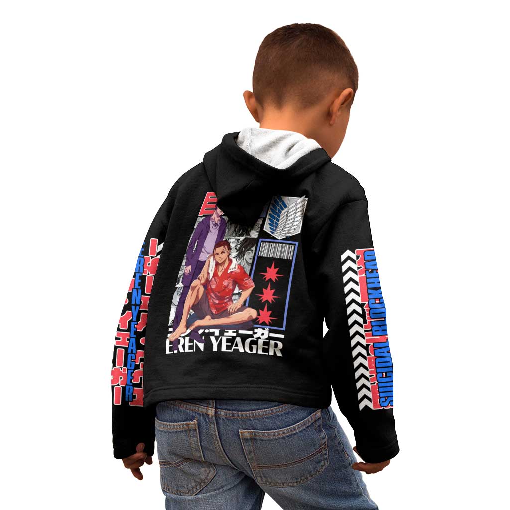 Eren Yeager V2 Attack on Titan Kid Hoodie Japan Anime Style - The Mazicc