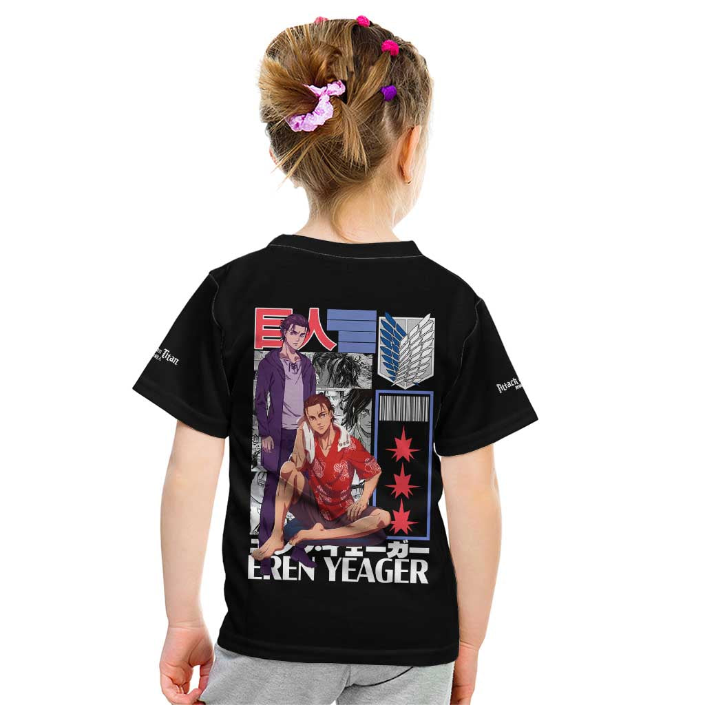 Eren Yeager V2 Attack on Titan Kid T Shirt Japan Anime Style - The Mazicc