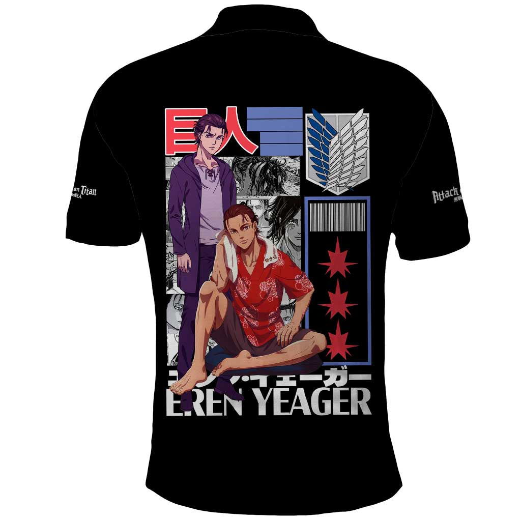 Eren Yeager V2 Attack on Titan Polo Shirt Japan Anime Style - The Mazicc