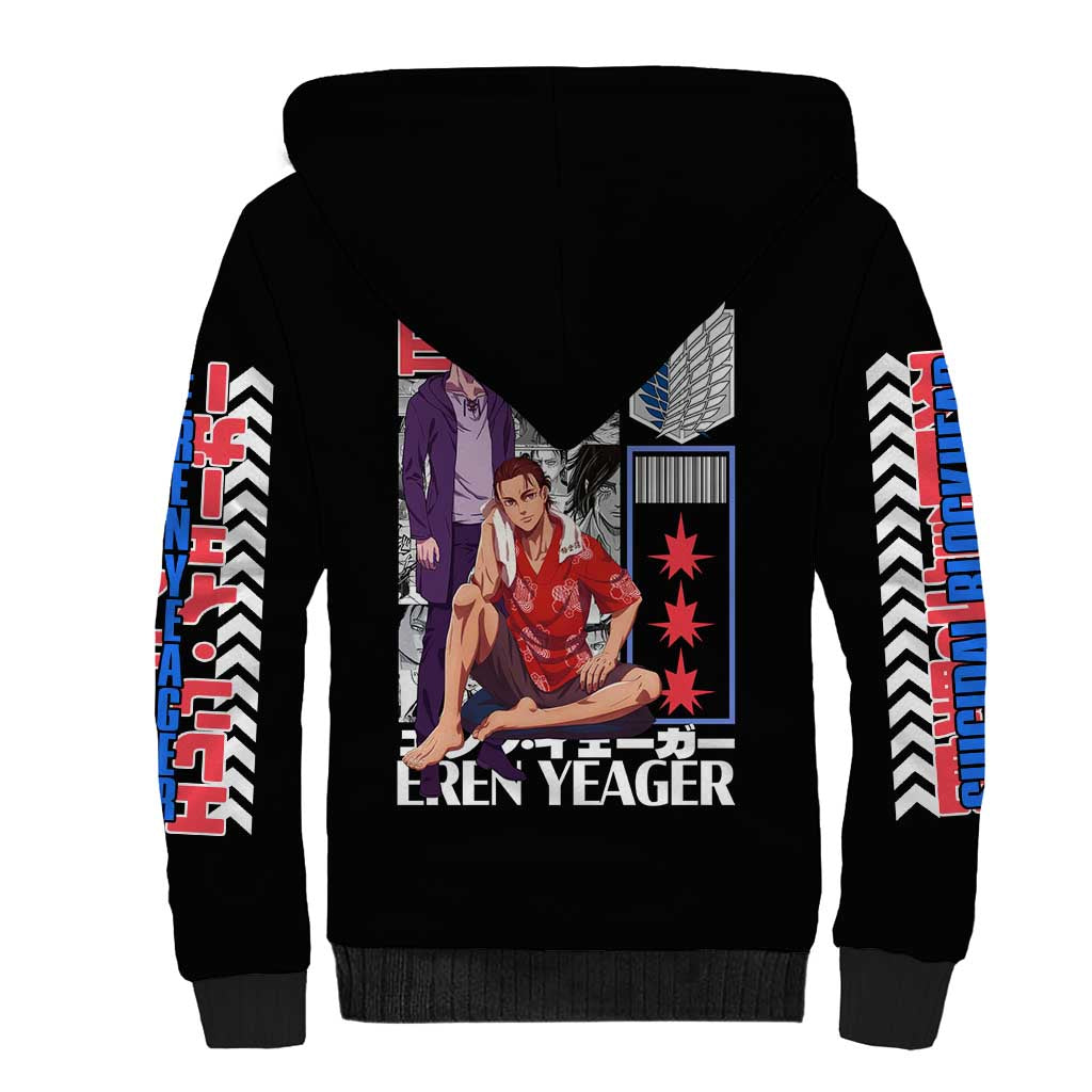 Eren Yeager V2 Attack on Titan Sherpa Hoodie Japan Anime Style - The Mazicc