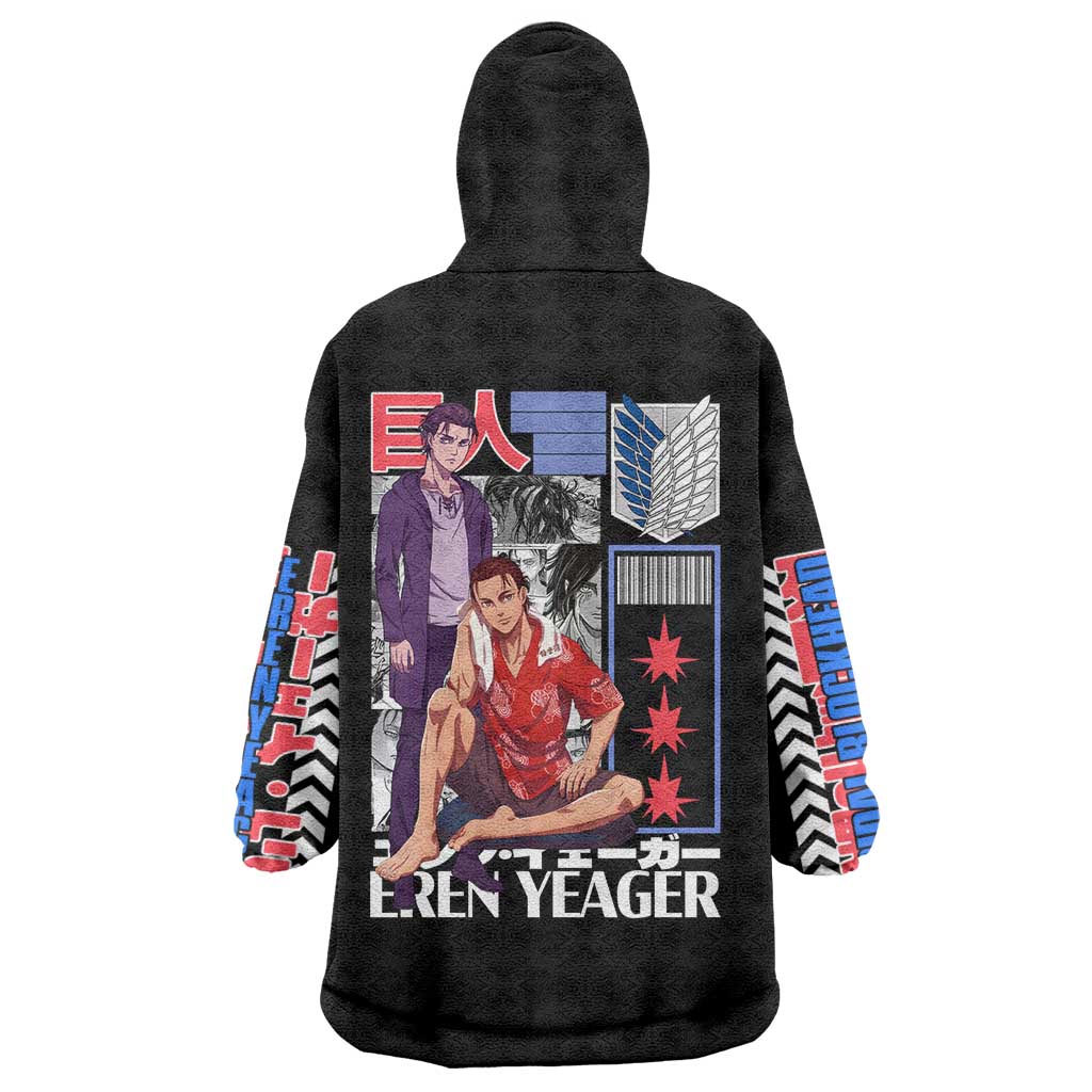 Eren Yeager V2 Attack on Titan Wearable Blanket Hoodie Japan Anime Style - The Mazicc