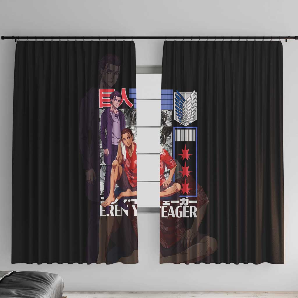 Eren Yeager V2 Attack on Titan Window Curtain Japan Anime Style - The Mazicc