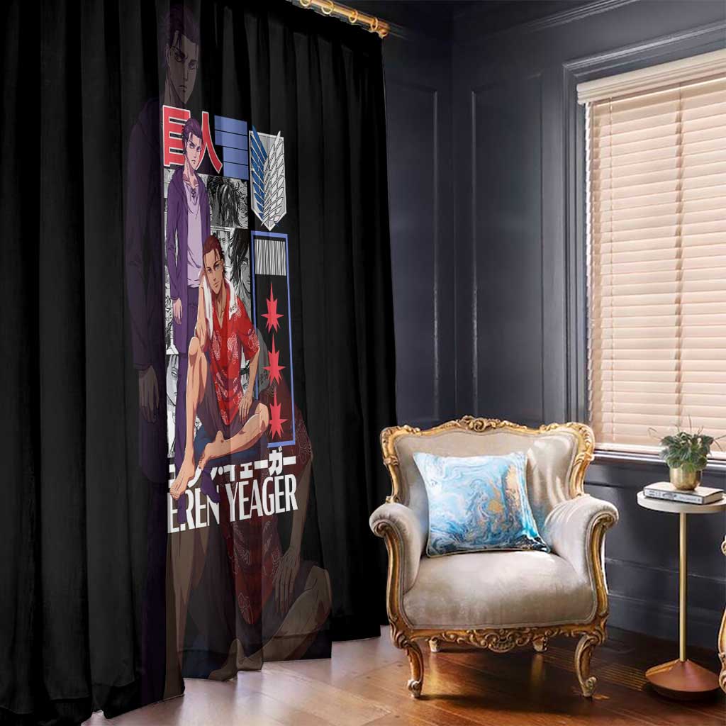 Eren Yeager V2 Attack on Titan Window Curtain Japan Anime Style - The Mazicc
