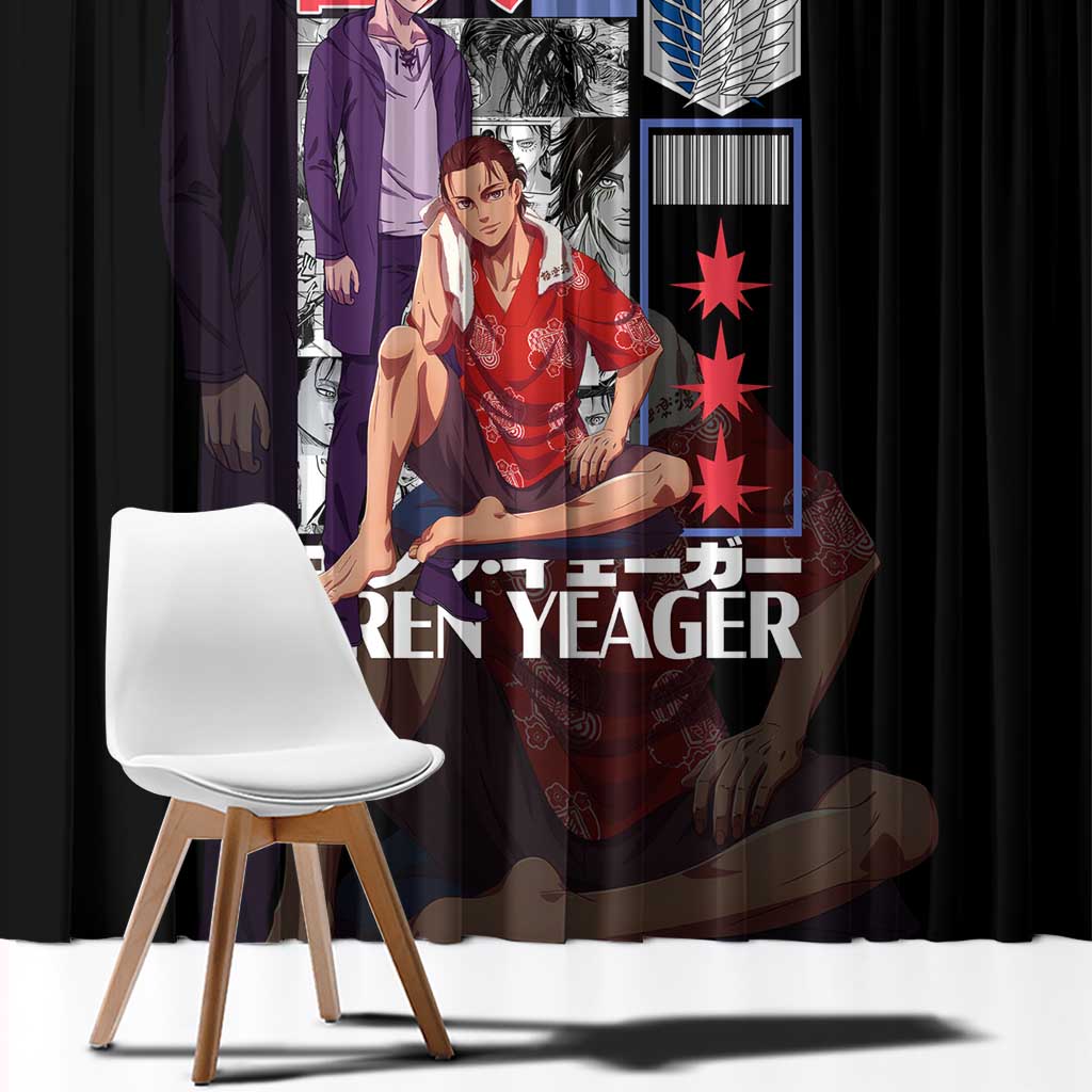 Eren Yeager V2 Attack on Titan Window Curtain Japan Anime Style - The Mazicc
