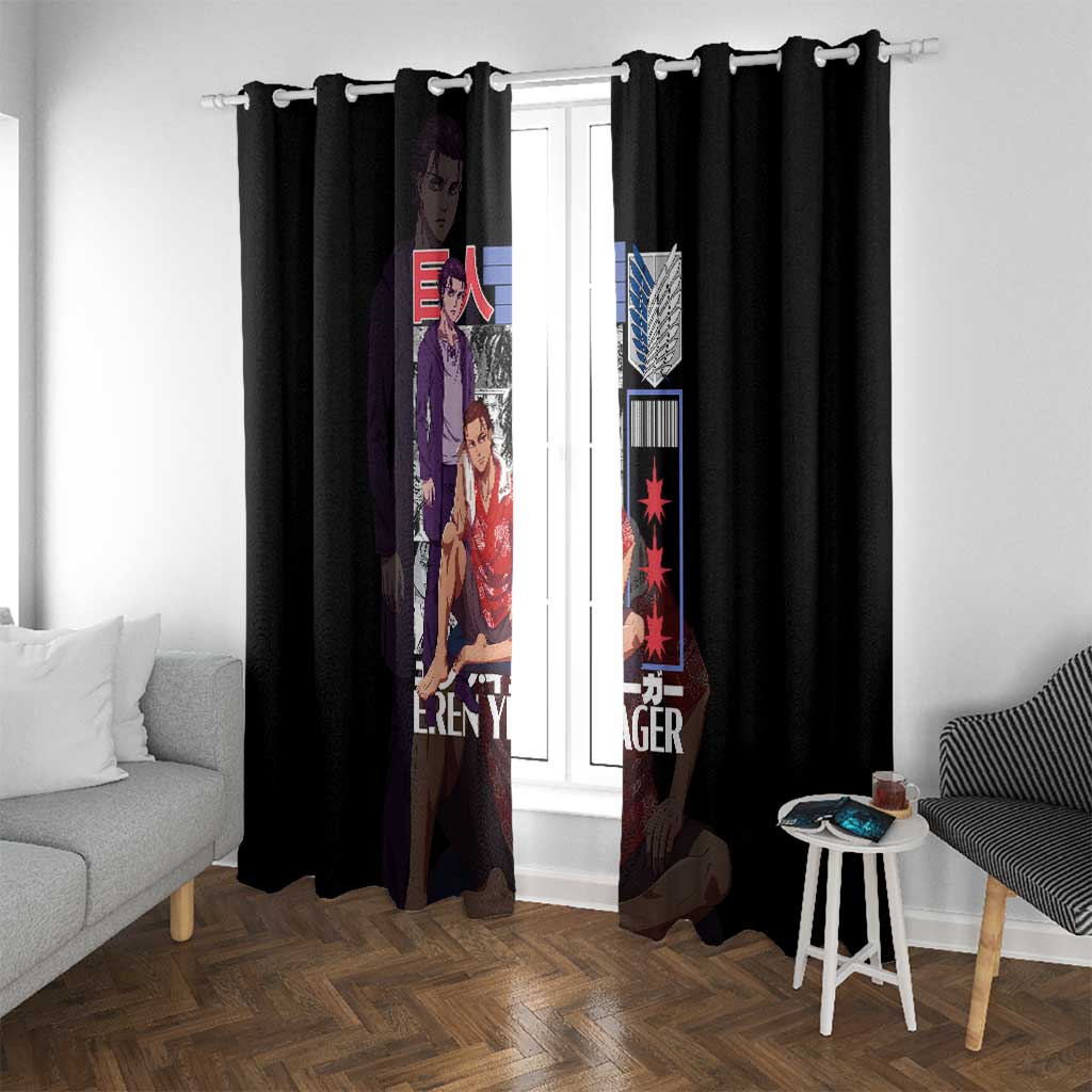 Eren Yeager V2 Attack on Titan Window Curtain Japan Anime Style - The Mazicc