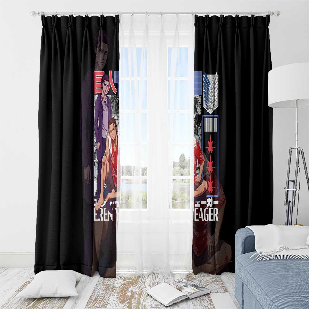 Eren Yeager V2 Attack on Titan Window Curtain Japan Anime Style - The Mazicc