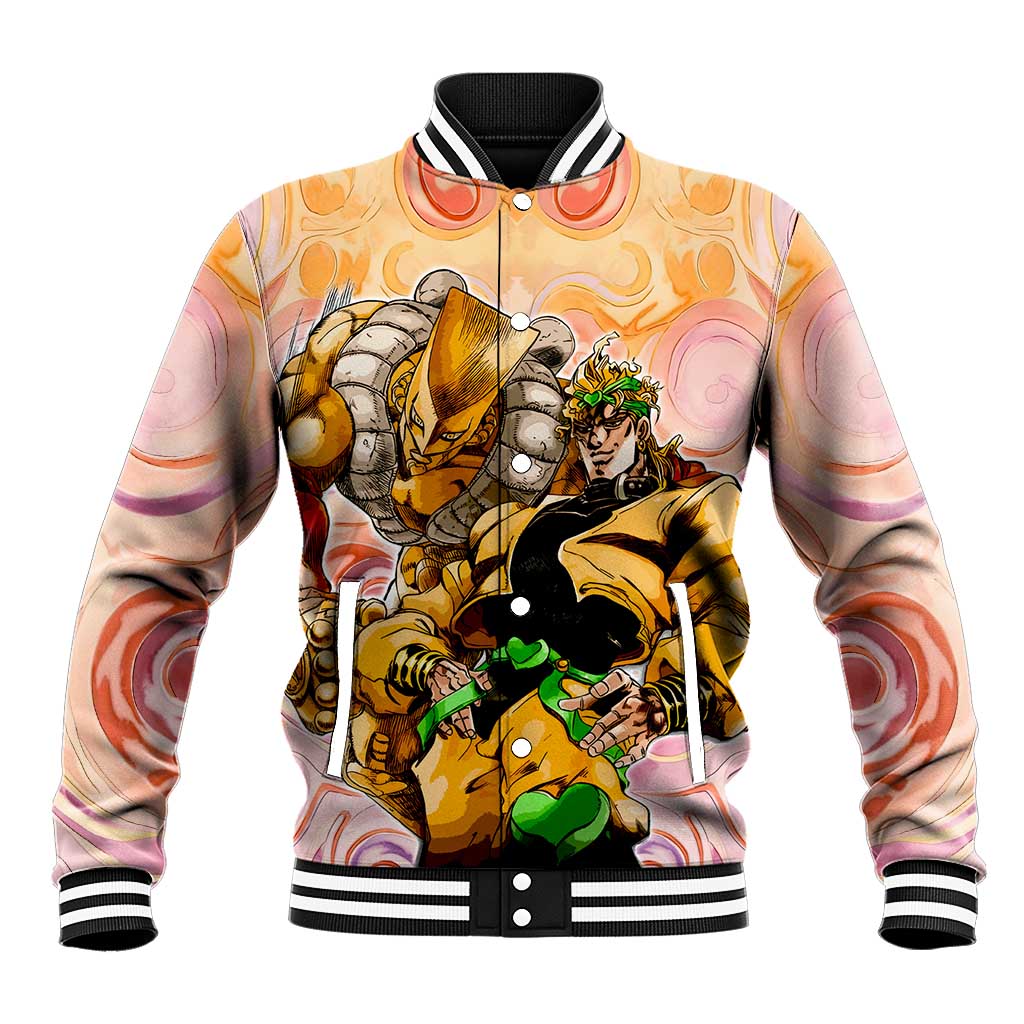 Trippy Dio V2 Jojo’s Bizarre Adventure Baseball Jacket Trippy Mix Anime Style - The Mazicc