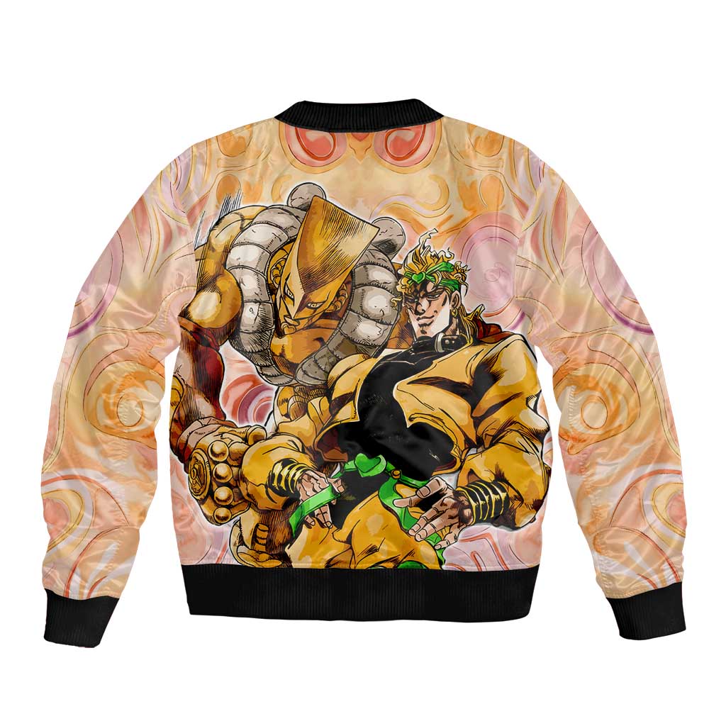 Trippy Dio V2 Jojo’s Bizarre Adventure Bomber Jacket Trippy Mix Anime Style - The Mazicc