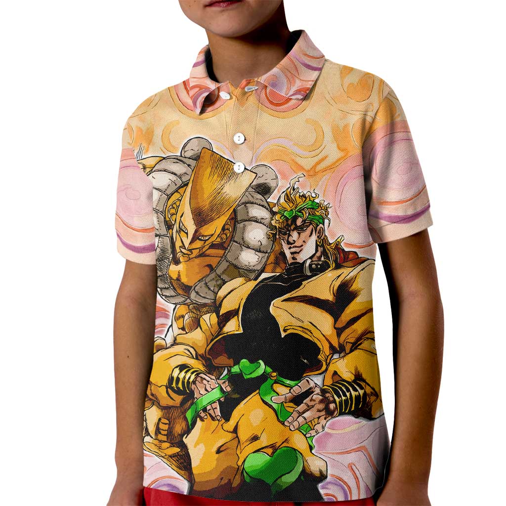 Trippy Dio V2 Jojo’s Bizarre Adventure Kid Polo Shirt Trippy Mix Anime Style - The Mazicc