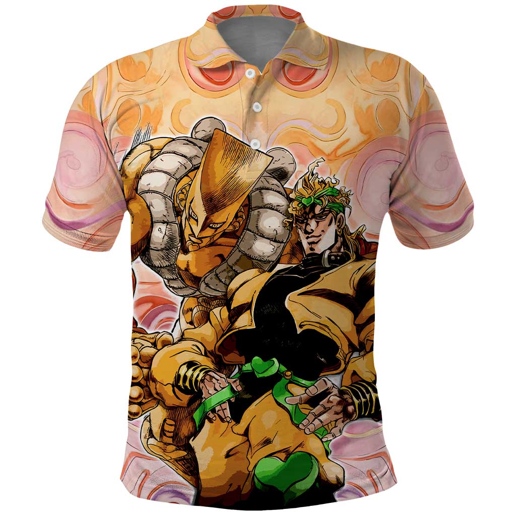 Trippy Dio V2 Jojo’s Bizarre Adventure Polo Shirt Trippy Mix Anime Style - The Mazicc