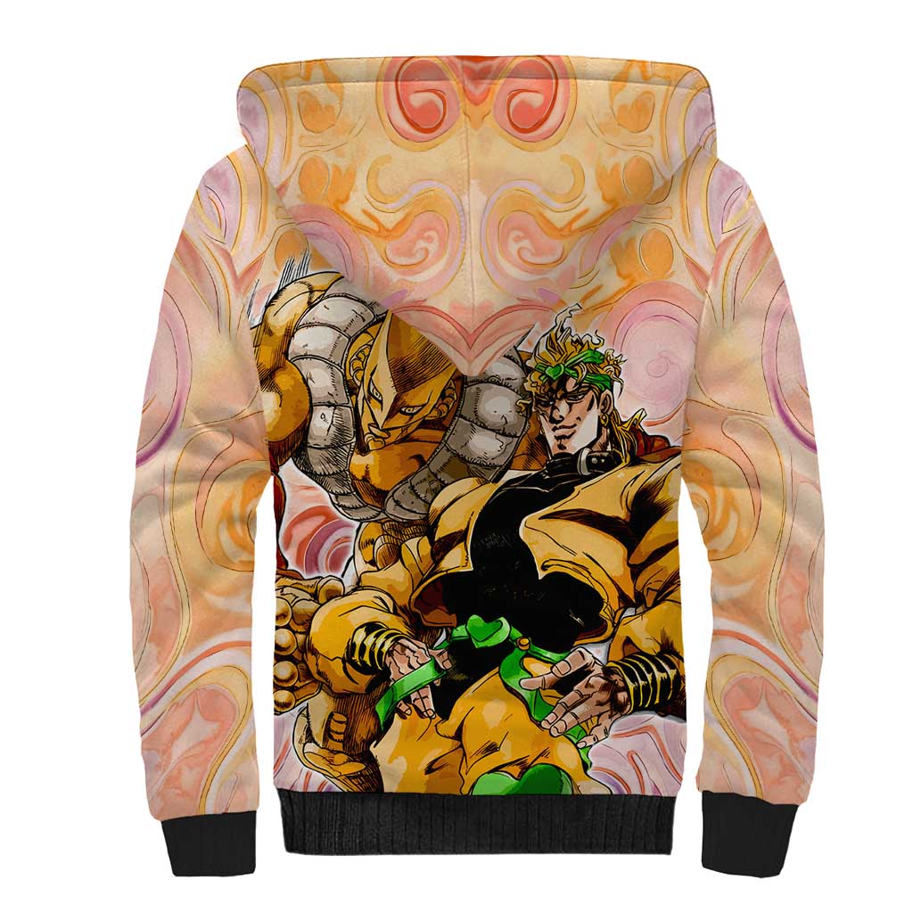 Trippy Dio V2 Jojo’s Bizarre Adventure Sherpa Hoodie Trippy Mix Anime Style - The Mazicc