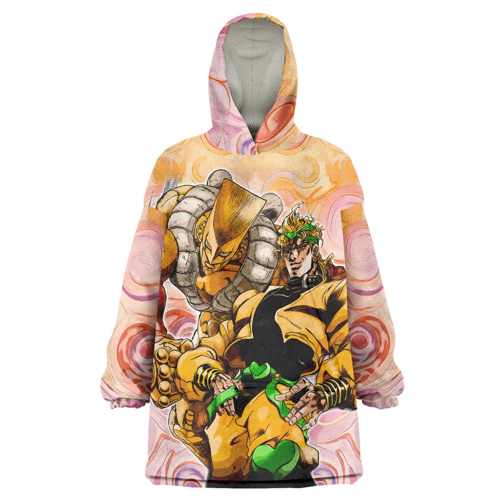Trippy Dio V2 Jojo’s Bizarre Adventure Wearable Blanket Hoodie Trippy Mix Anime Style - The Mazicc