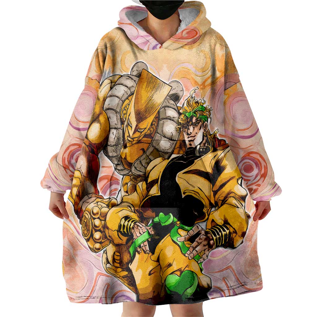 Trippy Dio V2 Jojo’s Bizarre Adventure Wearable Blanket Hoodie Trippy Mix Anime Style - The Mazicc