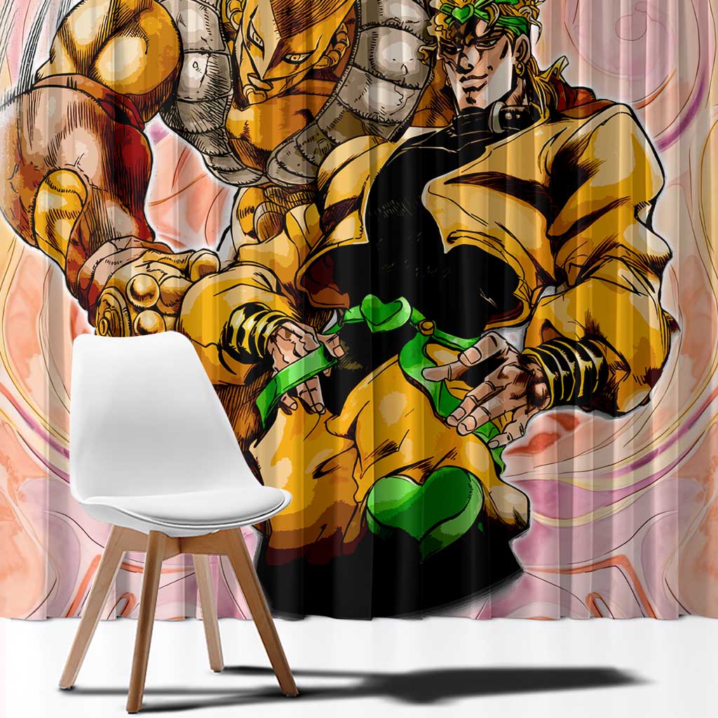 Trippy Dio V2 Jojo’s Bizarre Adventure Window Curtain Trippy Mix Anime Style - The Mazicc