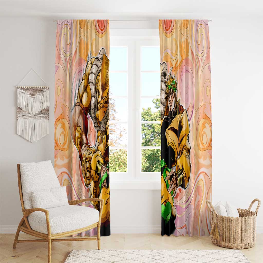 Trippy Dio V2 Jojo’s Bizarre Adventure Window Curtain Trippy Mix Anime Style - The Mazicc