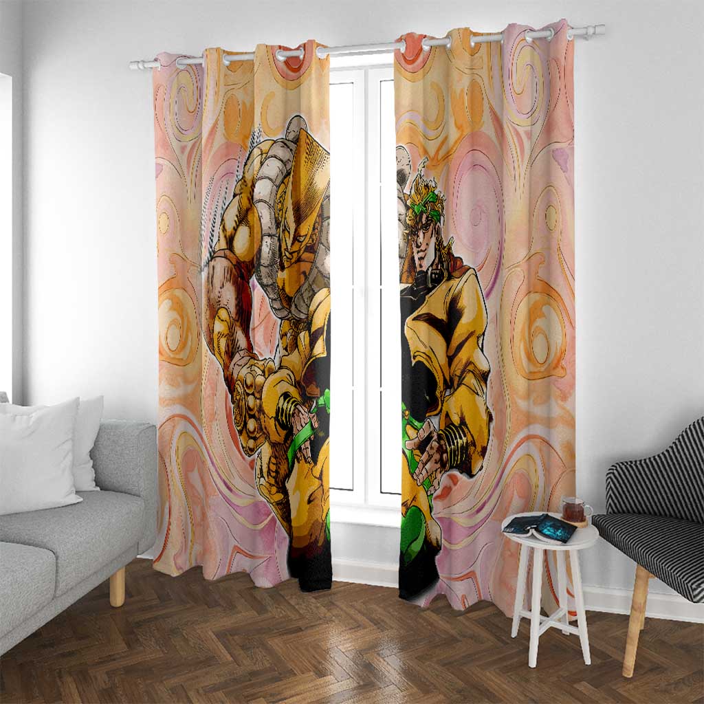 Trippy Dio V2 Jojo’s Bizarre Adventure Window Curtain Trippy Mix Anime Style - The Mazicc