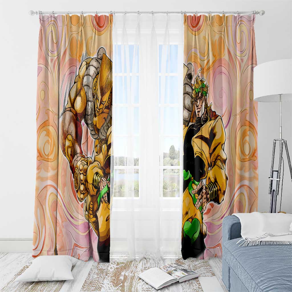 Trippy Dio V2 Jojo’s Bizarre Adventure Window Curtain Trippy Mix Anime Style - The Mazicc