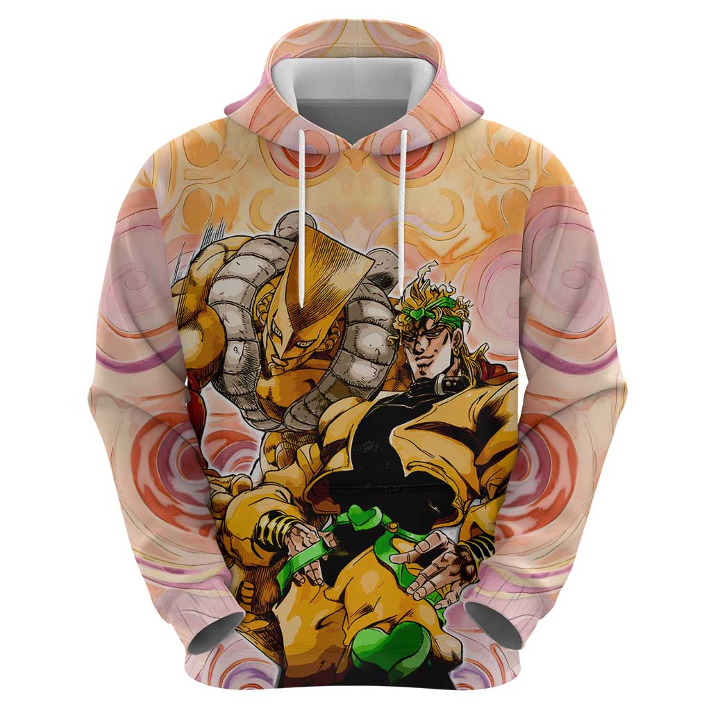 Trippy Dio V2 Jojo’s Bizarre Adventure Zip Hoodie Trippy Mix Anime Style - The Mazicc