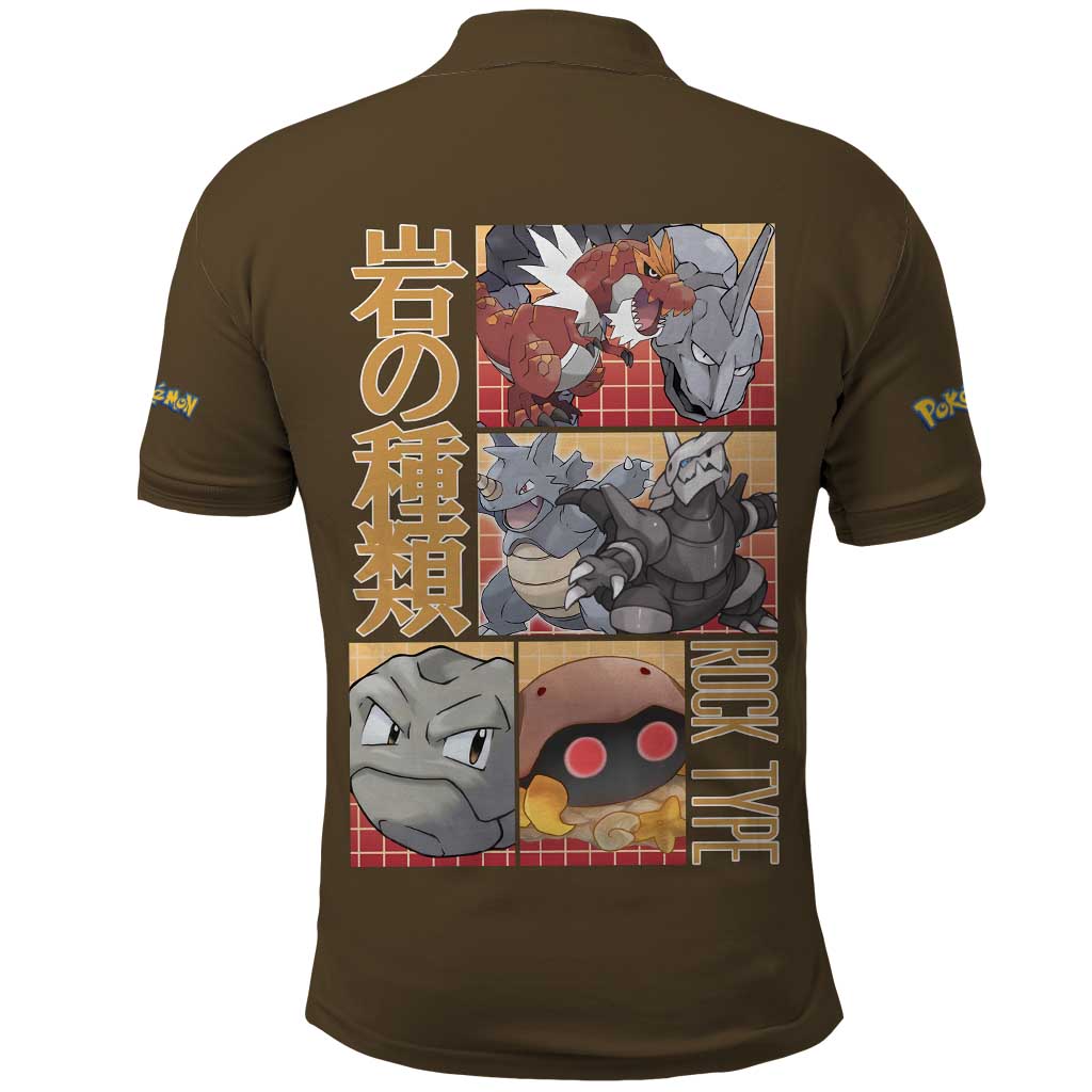 Rock Type Poke Polo Shirt Japan Anime Style - The Mazicc