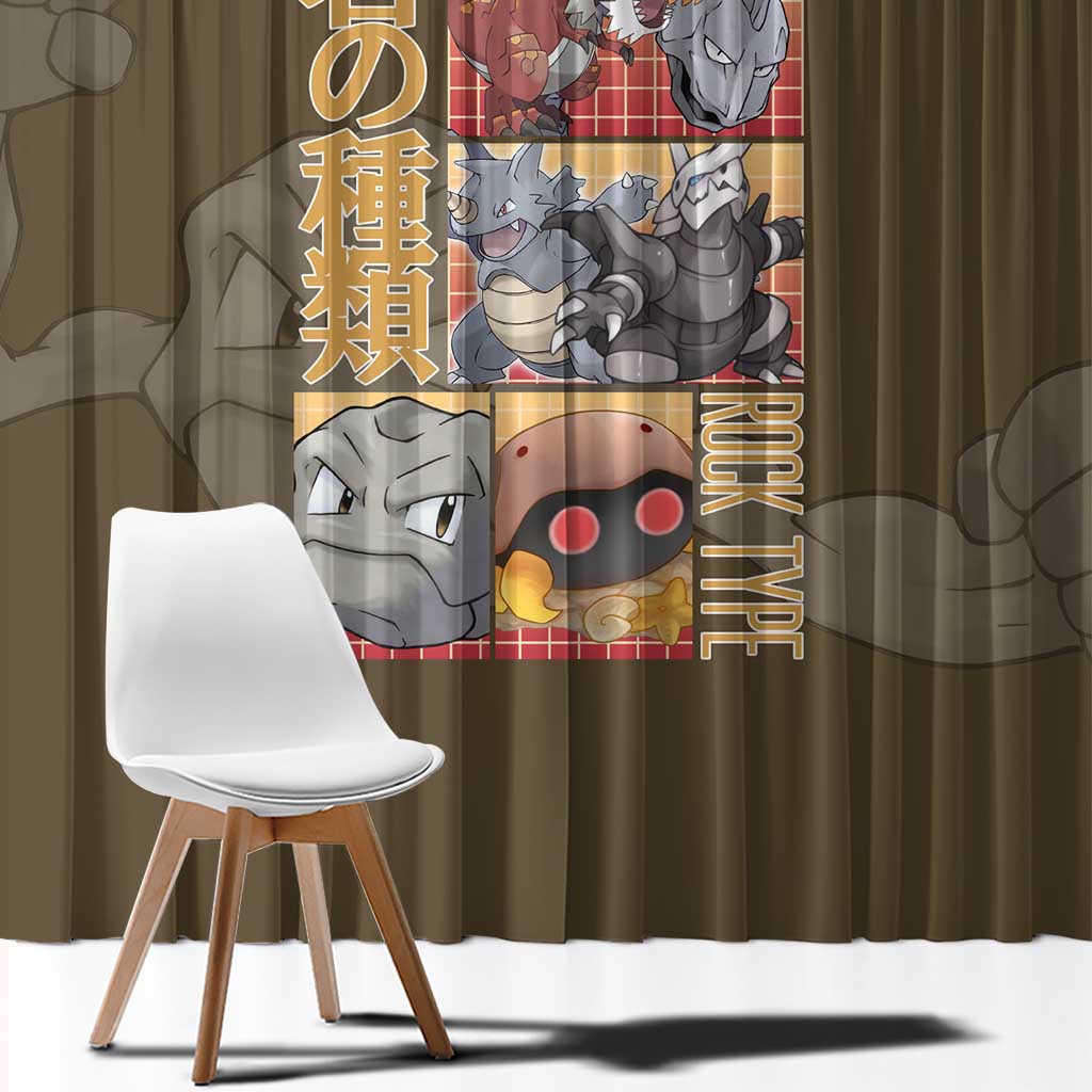 Rock Type Poke Window Curtain Japan Anime Style - The Mazicc