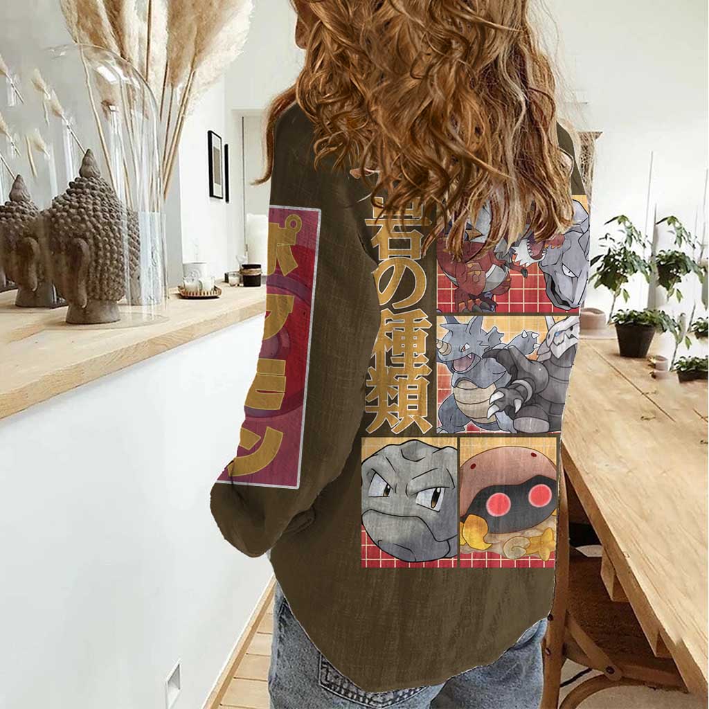 Rock Type Poke Women Casual Shirt Japan Anime Style - The Mazicc