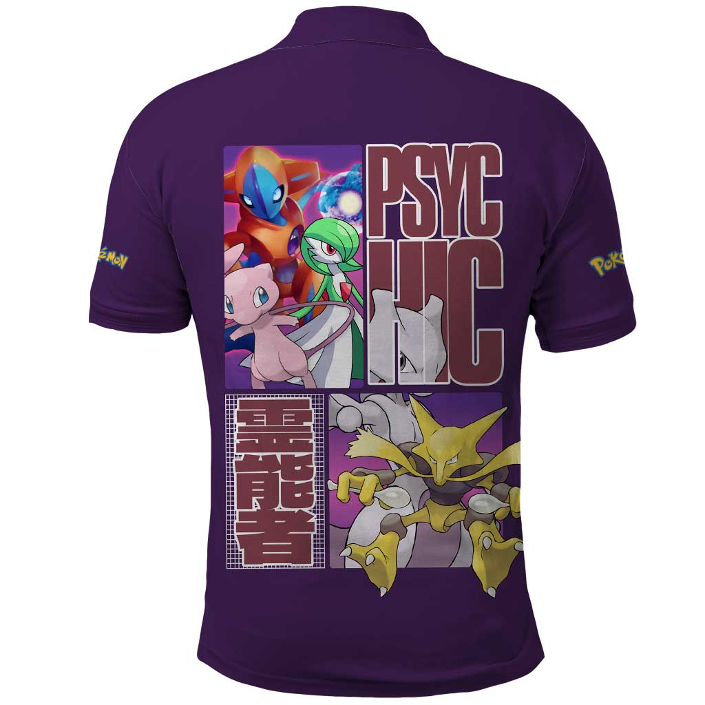 Psychic Type Poke Polo Shirt Japan Anime Style - The Mazicc