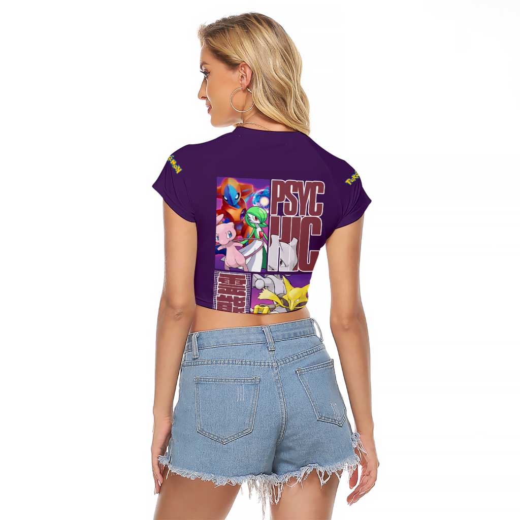 Psychic Type Poke Raglan Cropped T Shirt Japan Anime Style - The Mazicc