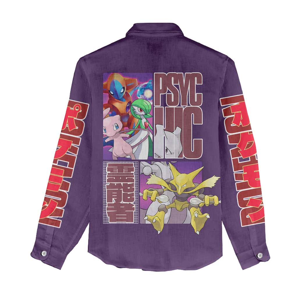 Psychic Type Poke Women Casual Shirt Japan Anime Style - The Mazicc