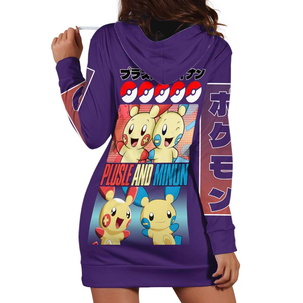 Plusle and Minun Poke Hoodie Dress Japan Anime Style - The Mazicc