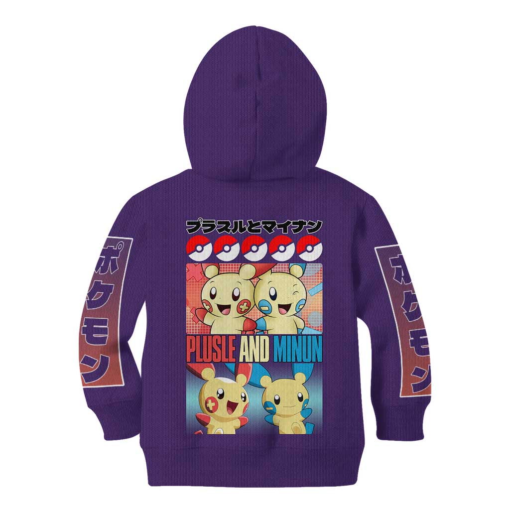 Plusle and Minun Poke Kid Hoodie Japan Anime Style - The Mazicc