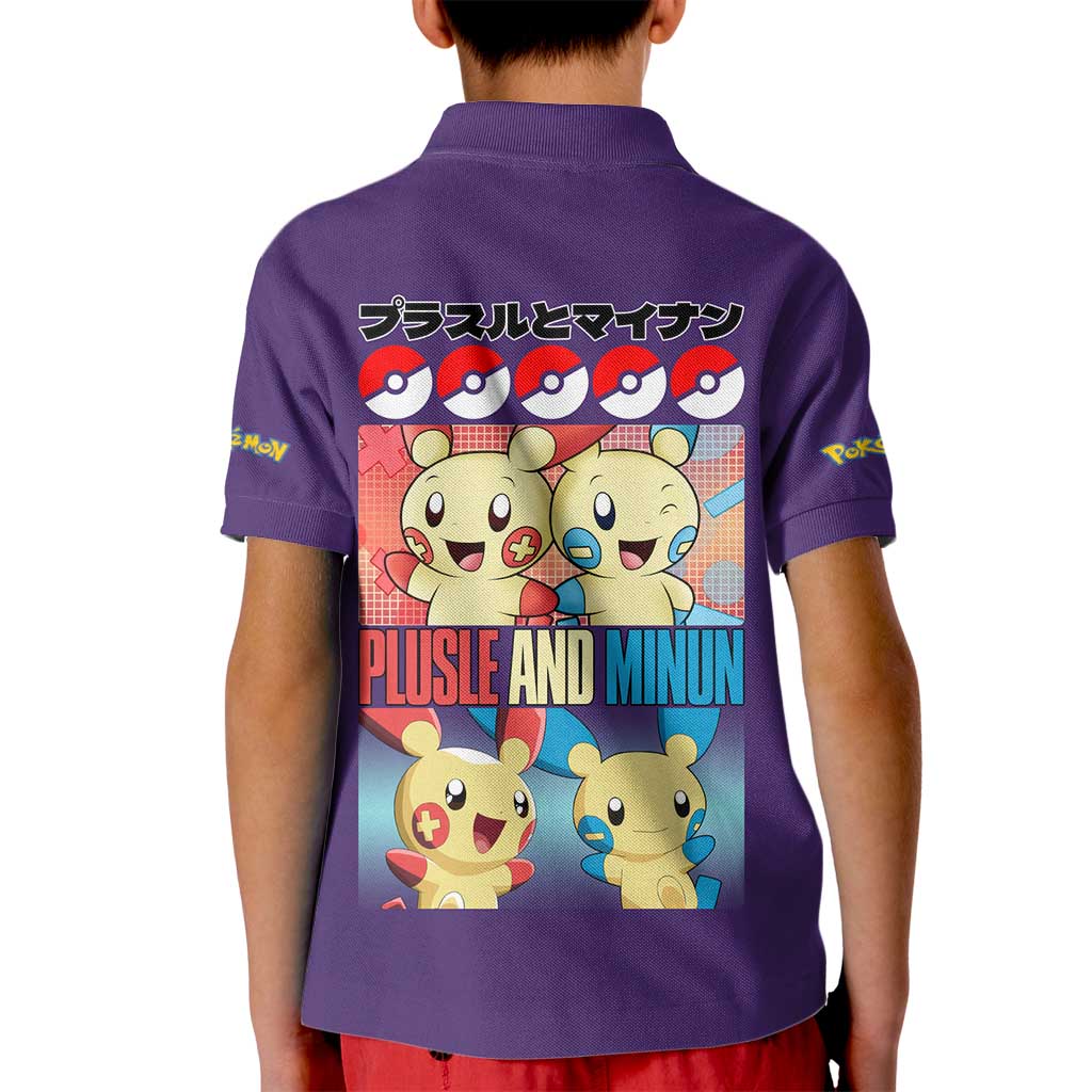 Plusle and Minun Poke Kid Polo Shirt Japan Anime Style - The Mazicc