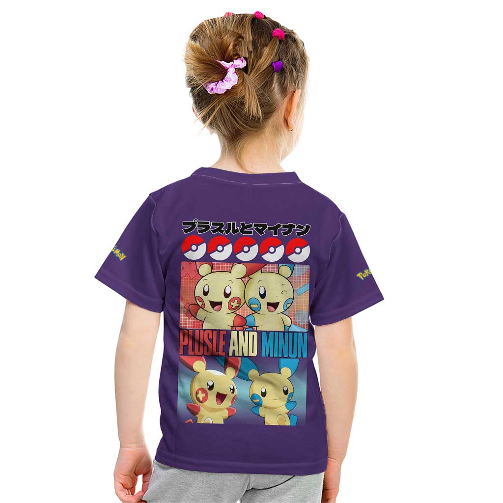 Plusle and Minun Poke Kid T Shirt Japan Anime Style - The Mazicc