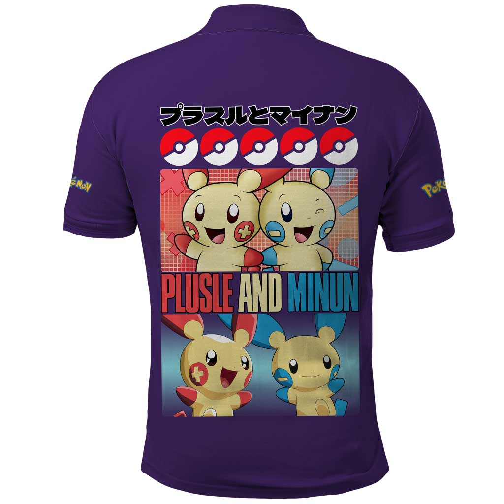 Plusle and Minun Poke Polo Shirt Japan Anime Style - The Mazicc