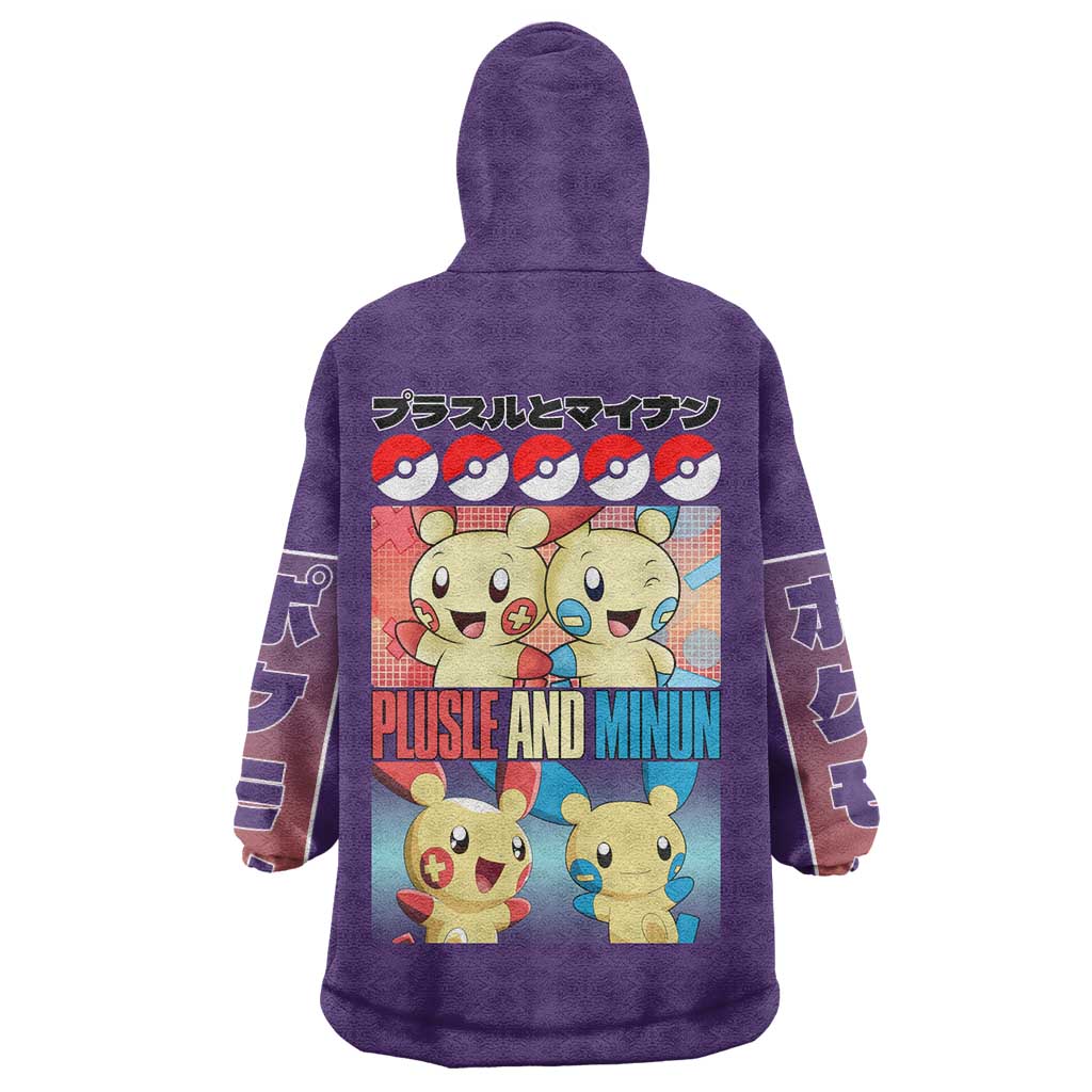 Plusle and Minun Poke Wearable Blanket Hoodie Japan Anime Style - The Mazicc