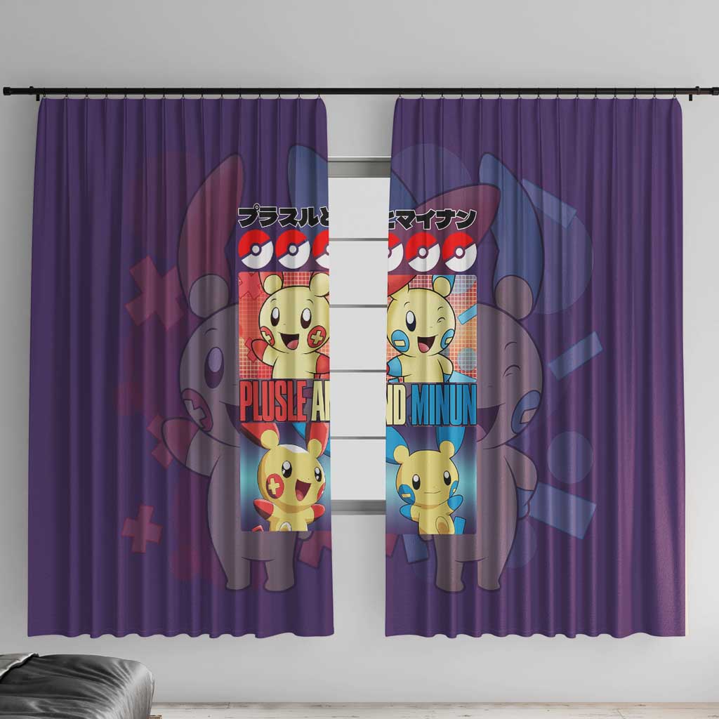 Plusle and Minun Poke Window Curtain Japan Anime Style - The Mazicc