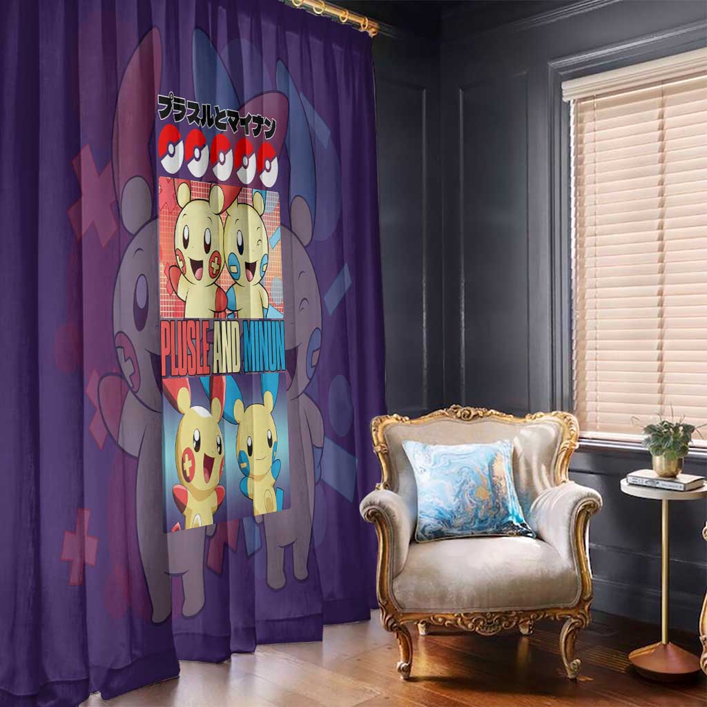 Plusle and Minun Poke Window Curtain Japan Anime Style - The Mazicc