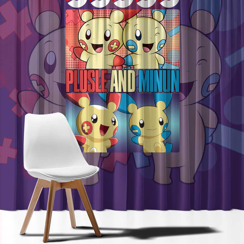 Plusle and Minun Poke Window Curtain Japan Anime Style - The Mazicc