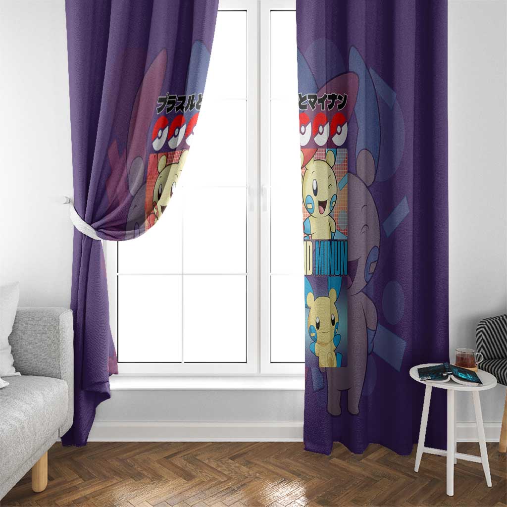 Plusle and Minun Poke Window Curtain Japan Anime Style - The Mazicc