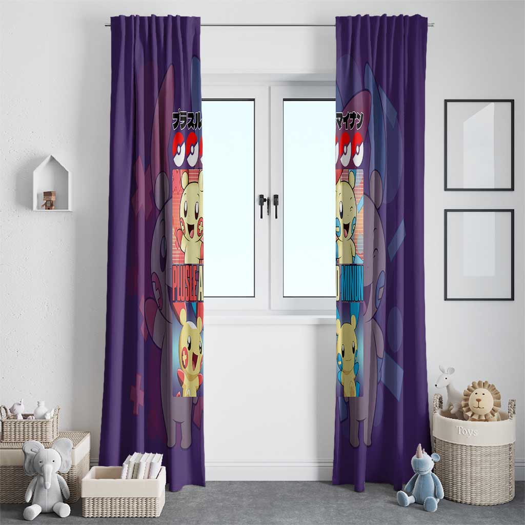Plusle and Minun Poke Window Curtain Japan Anime Style - The Mazicc