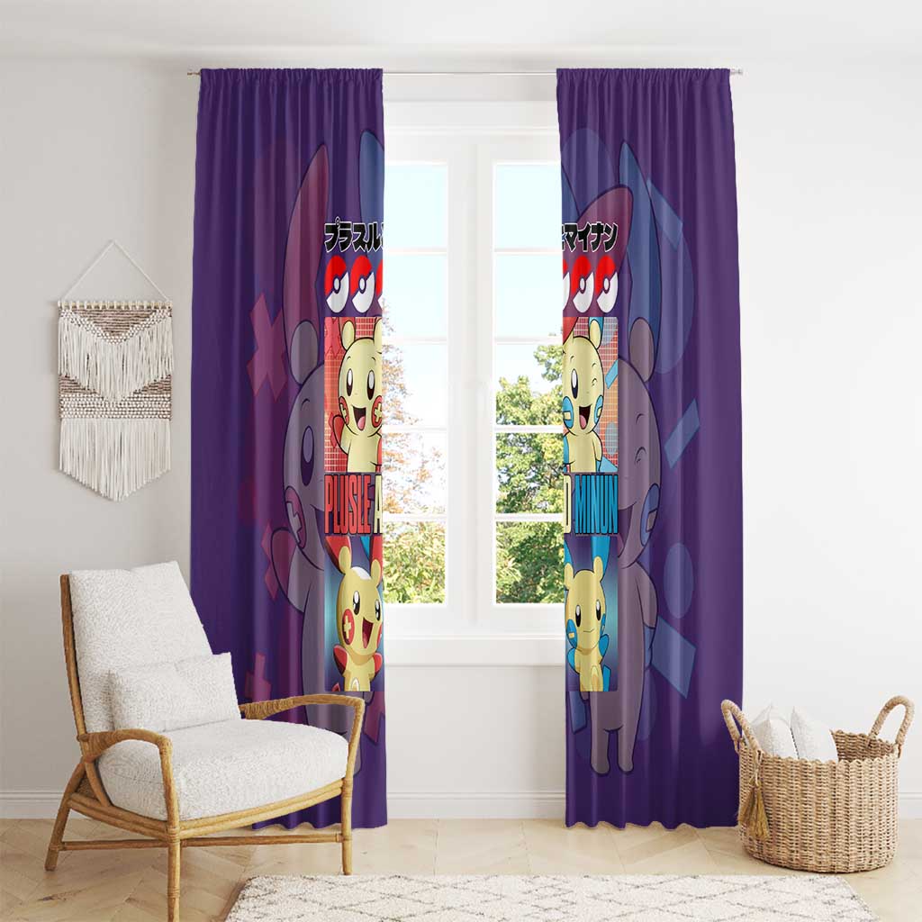 Plusle and Minun Poke Window Curtain Japan Anime Style - The Mazicc
