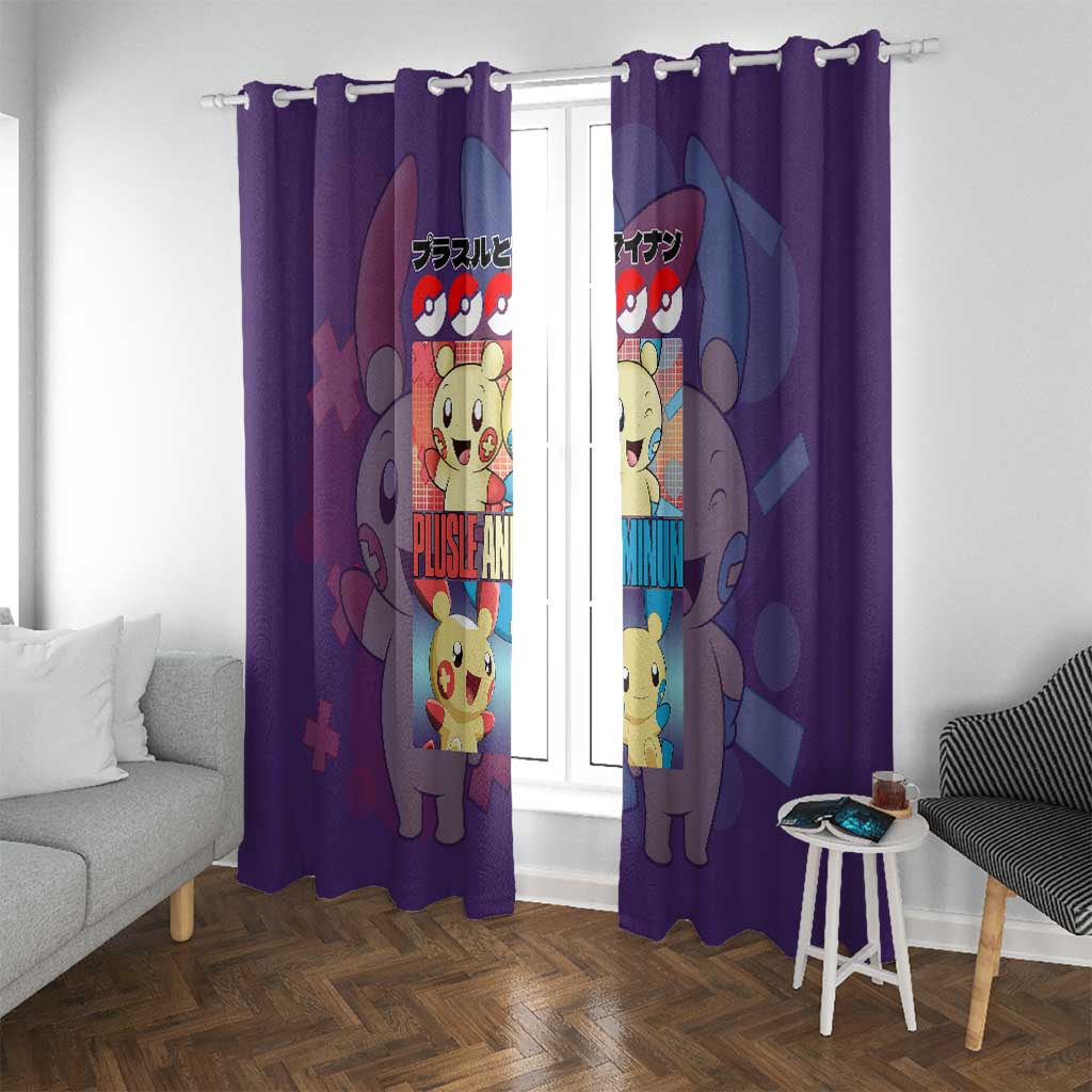 Plusle and Minun Poke Window Curtain Japan Anime Style - The Mazicc
