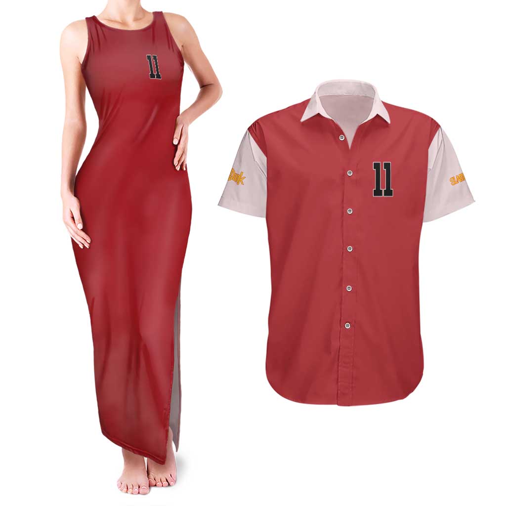 Kaede Rukawa Slam Dunk Couples Matching Tank Maxi Dress and Hawaiian Shirt Japan Anime Style - The Mazicc