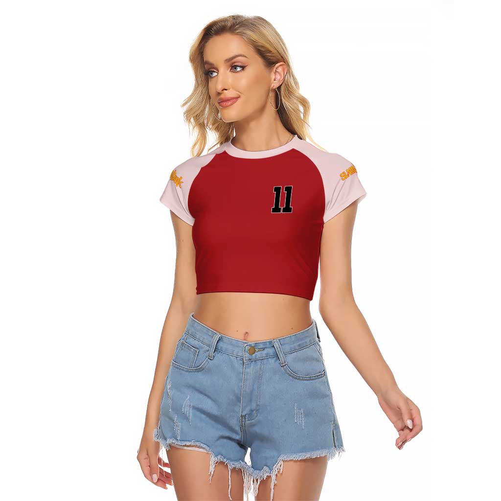 Kaede Rukawa Slam Dunk Raglan Cropped T Shirt Japan Anime Style - The Mazicc